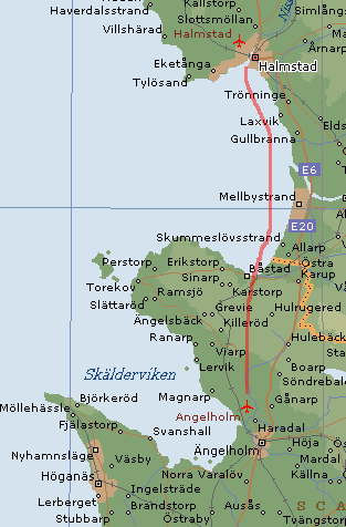 29. Ängelholm ESDB - Halmstad ESMT Flyg norrut