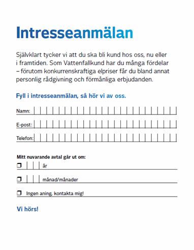 Sales intresseanmälan Är man intresserad av att