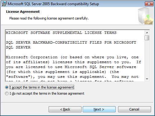 Installation av SQL komponenter Obs!
