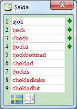 Saida i korthet Saida är ett ordprediktionsprogram; ett hjälpprogram som föreslår ord medan man skriver. Med en enda tangenttryckning kan man välja ett ord från en förslagslista i programmet.