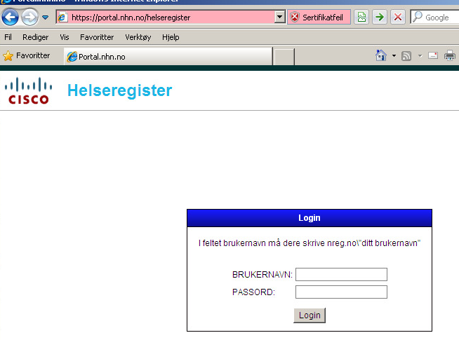 Helseregister.no 1 Logga in för att upprätta säker tunnel till Norsk Helsenett och helseregister.no. Använd ditt användarnamn, lösenord och pinkod du mottagit tidigare på sms till det telefonnummer du har registrerat på helseregister.