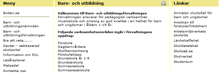 27B5.4.1. Observationer av navigeringsbeteendet Bodens webbplats var ÄLV:s första, MED:s andra och HUS:s tredje webbplats att testa, i enlighet med rotationsschemat (se 4.1.3, figur 5).