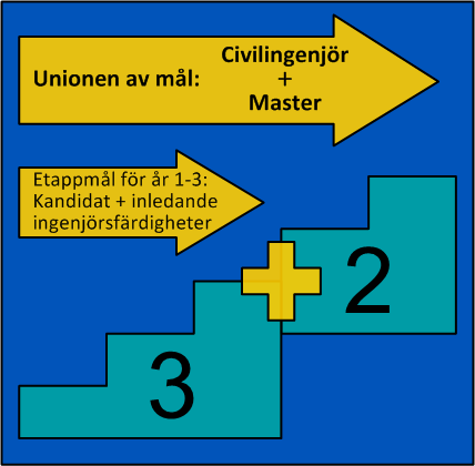 uppfylla examensmålen för kandidat, och därtill en inledande nivå för de ingenjörsfärdigheter som ingår i examensmålen för civilingenjör, som förberedelse inför studierna på avancerad nivå i