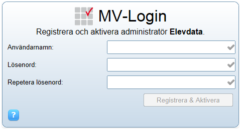 4 Kapitel 1. Aktivera administratörkontot Du anmäler kommunen, skolan eller företaget till MV-Login Administration, genom att kontakta Elevdata och får kort därefter ett aktiveringsmail.