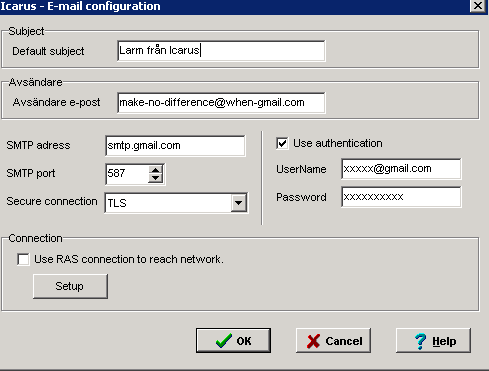 5.7 Återställa telefonnummer som Icarus ringer för SMS Dialup Sweden? 2007-01-15 Icarus 2.65, eventuellt även lite äldre versioner. Gå till inmatningsfälten för telefonnummer och töm fälten.