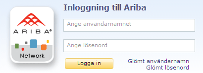 Leverantörssupport efter November 2014 Hjälpcenter Gå till http://supplier.ariba.com. Om du har glömt Användarnamn och lösenord klicka på länken Glömt användarnamn eller Lösenord.