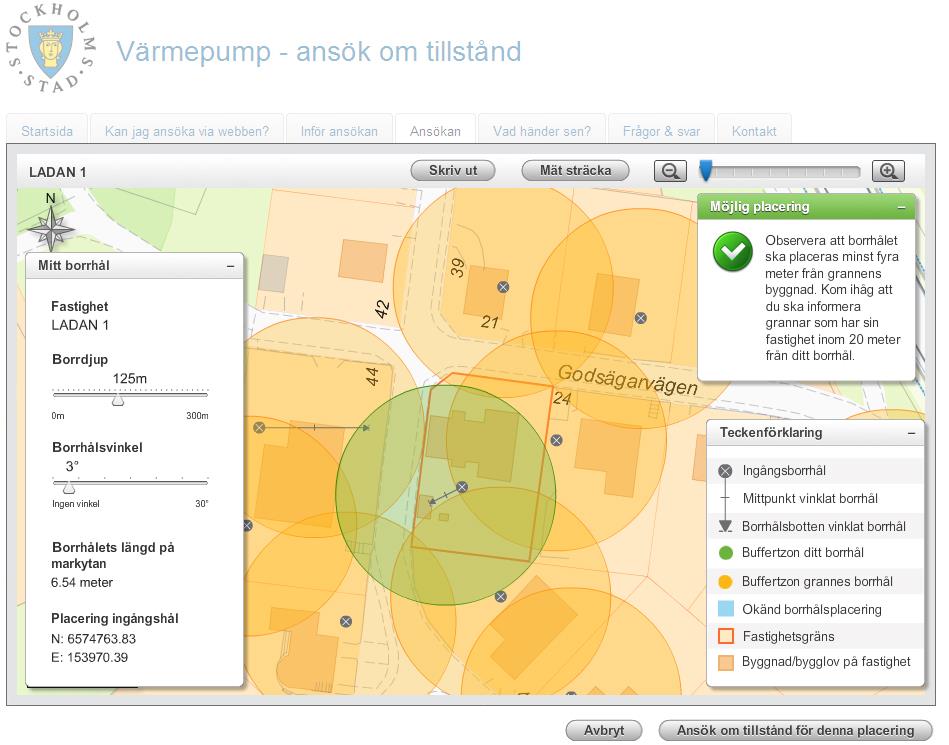 Vid korrekt placering meddelas