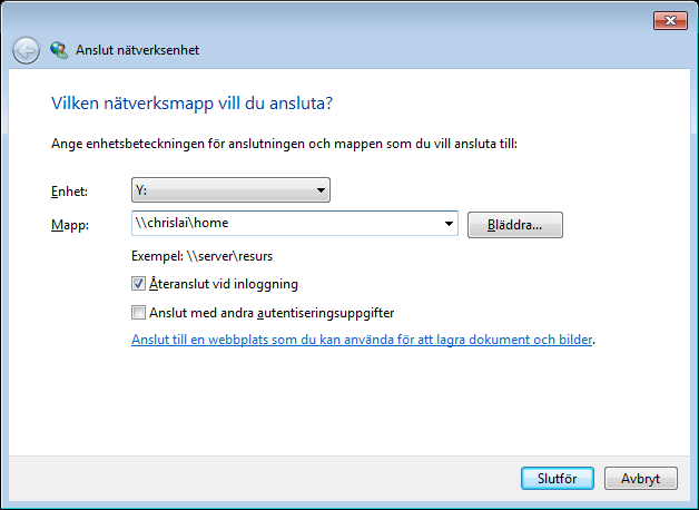 Metod 3: Använd Window Explorer. 1 Öppna ett Windows Explorer-fönster och välj Tools > Mappad nätverkshårddisk för att visa fönstret Mappad nätverkshårddisk.