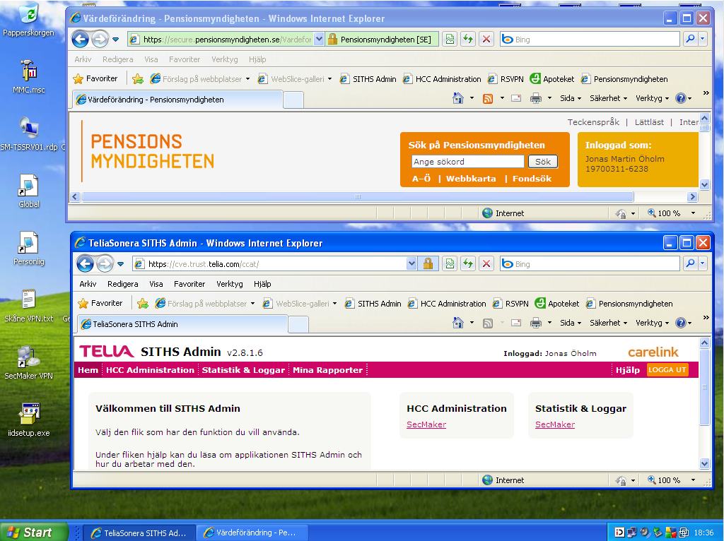 7. Information om automatisk nedstängning av Internet Explorer vid kort ur I Net id har alltid funktionen Net Control funnits.