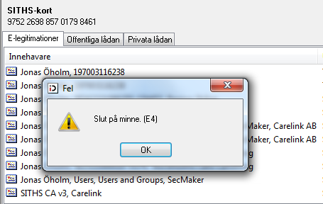 9. Hur många certifikat ryms på ett SITHS-kort? I takt med att flera landsting lägger sina HCC på en persons kort blir utrymmesfrågan aktuell.