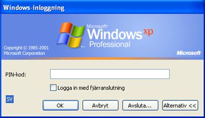 Windowsinloggning XP För Windows XP kommer inte certifikaten att presenteras på samma intuitiva sätt.