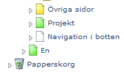 6.2 Ta bort sidor För att ta bort en sida så markerar man den för att sedan klicka på knappen Radera, under startfliken, eller alternativt högerklicka på sidan och välja Radera.