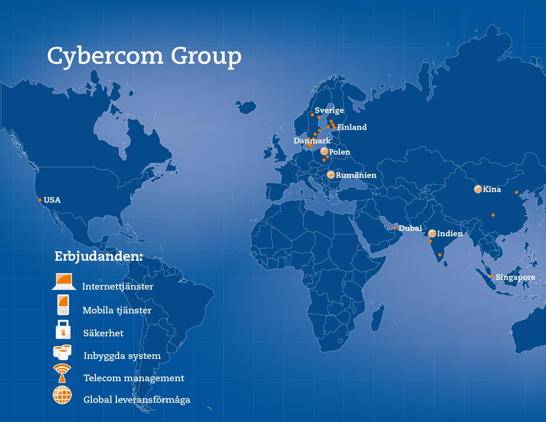 Cybercom verkar i nära samarbete med kunden och kan samtidigt erbjuda global leveransförmåga.