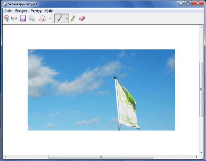 Skärmklippsverktyget Skapa skärmdumpar på ett enkelt sätt Kan sparas som fil PNG som standard Klarar även GIF, JPEG