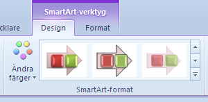 1. Klicka på fliken Infoga och därefter SmartArt (i gruppen Illustrationer): 2. Klicka på typen och den layout du vill använda i dialogrutan Välj en SmartArt-grafik. 3.