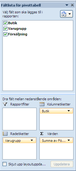 Det går numera att dra fälten direkt i åtgärdsfönstret, vilket kan vara lättare än att dra till de tidigare släppzonerna som inte alltid har varit så lätta att träffa.