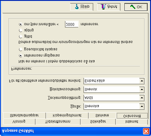 2 1. Installera och anpassa GetARef Anpassa GetARef Såsom beskrivs mer detaljerat i GetARefs online-hjälp så är det möjligt att anpassa flera egenskaper hos GetARef. 1. Starta GetARef och ge kommandot Verktyg Anpassa GetARef.