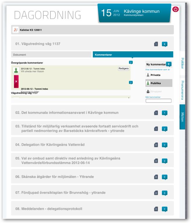 OBS! antalet kommentarera kan se olika ut för olika personer. Antalet avser publika kommentarer, samt privata kommentarer exkl markeringar som också har tillhörande kommentar.