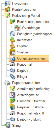 24 Övriga upplysningar Under övriga upplysningar kan du i en stor textruta