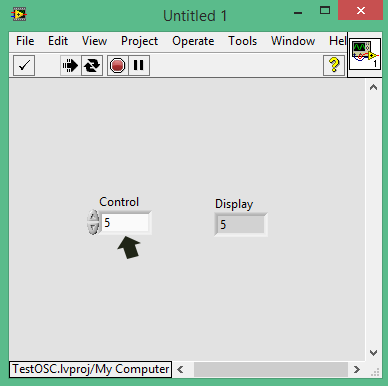 Figur 4. Frontpanelen Figur 5. Blockdiagrammet Arbetet med sensorn och LabVIEW var explorativt då de inte är särskilt gjorda för att skapa en sådan artefakt som vi försökte åstadkomma i detta projekt.