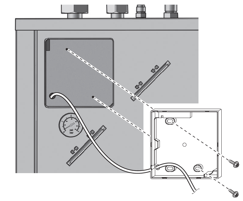 Elinstallation 5.2 Inkoppling av kontrollpanelen. 1. Anslut kontrollpanelen till inomhusenhetens plint X5M anslutning 1 och 2 enligt nedan. 3.