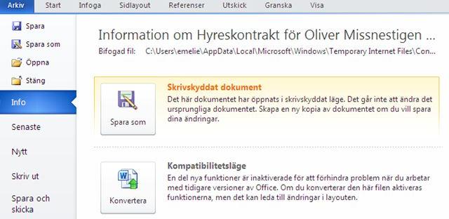 Klickar du exempelvis på N så öppnas fliken Infoga (Insert) och du ser olika snabbkommandon som är giltiga under den fliken. Kompatibilitetsläge Office 2010 använder samma filformat som Office 2007.