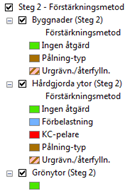 Här bör en geotekniker kontrollera resultatet och det går också att redigera och ändra de föreslagna förstärkningsmetoderna.