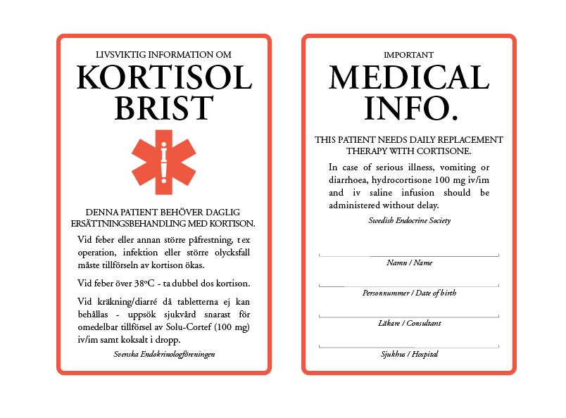 Kapitel: H:02 Behandlingsriktlinjer Sjukdomar/olycksfall hos barn Binjurebarksvikt Godkänd av: Datum: Sida: 120 2013-01-14 Av: 243 B. Vaken patient 1.