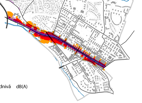 Handläggare: Gustav Myhrman Datum: 2011-05-13 Handläggare: Gustav Myhrman 0 250 500 1000 Meter 0 250 500 1000 Meter Teckenförklaring Ekvivalent ljudnivå db(a) Väg Teckenförklaring Bro Järnväg Väg