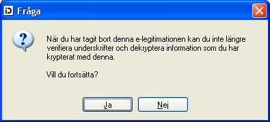 4.6.5.3 Exportera Om du från ditt smarta kort vill exportera din e-legitimation till fil går man in under Aktivitet > E-legitimationer och väljer Exportera i administrationsgränssnittet.