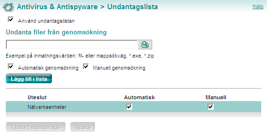 Antivirus & Antispyware Undantagslista Alla schemalagda uppgifter visas i en lista i dialogrutan Schemaläggaren. Du kan visa, redigera, köra och ta bort aktivitetsfilerna i dialogrutan Schemaläggaren.