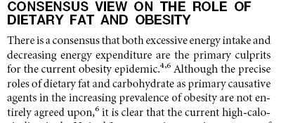 Foreyt JP, Carlos Poston WS. Consensus view on the role of dietary fat and obesity. Am J Med 2002; 113: 60S 62S.