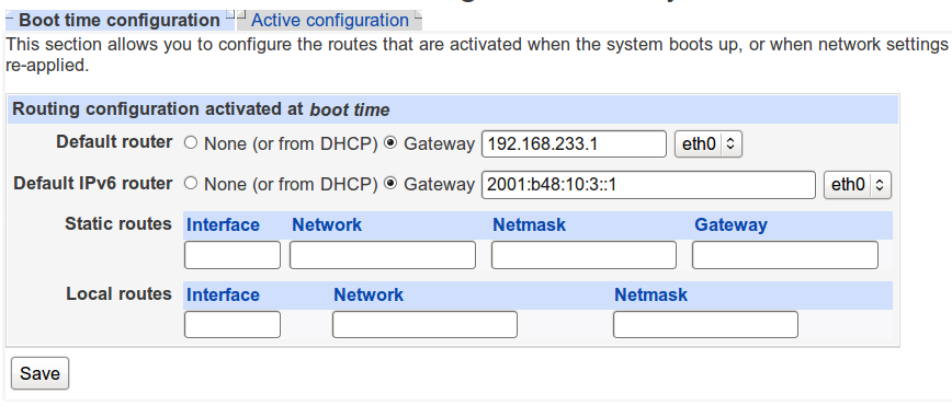 Hur statisk IPv6-adresstilldelning ställs in i andra distributioner som inte är baserade på Debian och Red Hat kan variera.