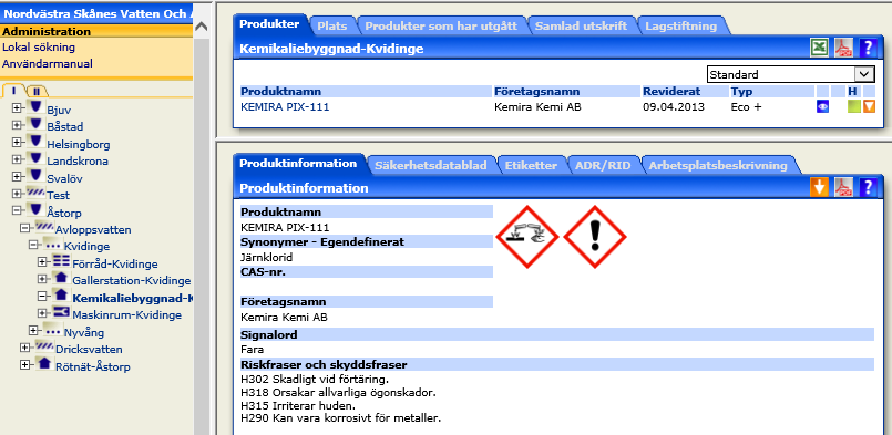 Hushållnings- och kretsloppsprinciperna Inga förändringar vad gäller användningen av energi och råvaror har skett under året.