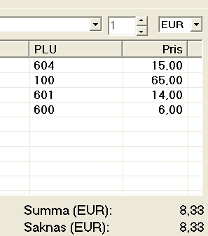 Gör så här för att betala med annan valuta. Slå in de artiklar som köpet avser.