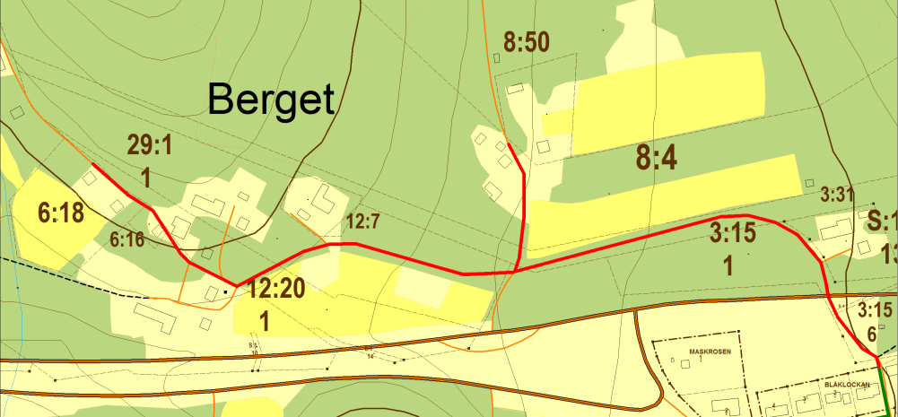 13.1.1 Hemberget (Skogsvägen) Övre sidan av hemberget, Skogsvägen är ett mindre projekt med möjlighet att ansluta 7 fastigheter.