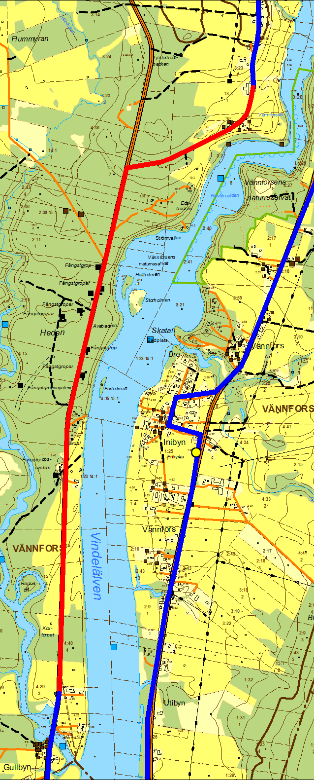 13.1.11 Sammankoppling Västra Vännfors mot Vännfors I Vännfors och Spöland verkar bredbandsnätet Alvnet och från Västra Vännfors är det nätet Tavelsjönet som verkar.