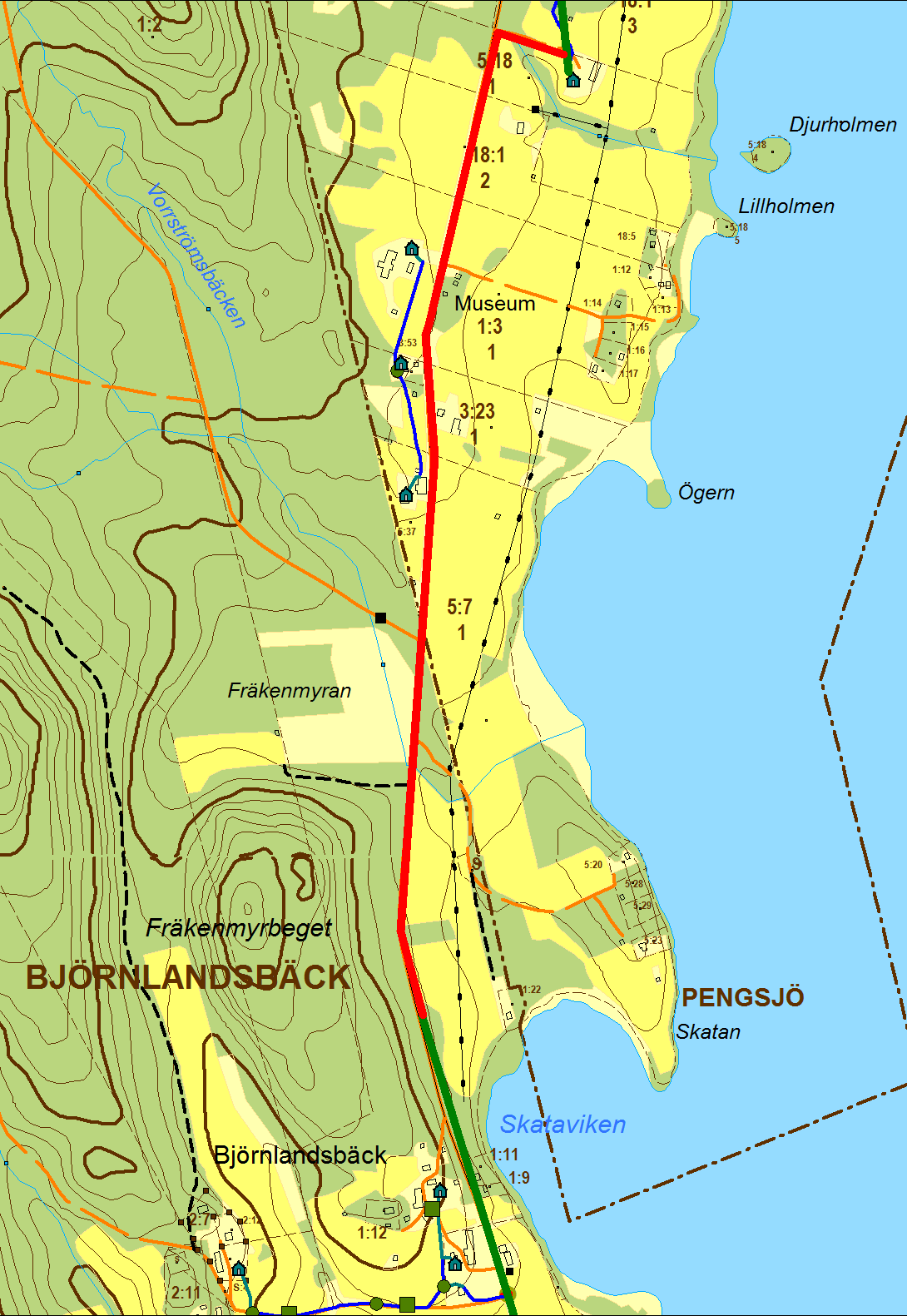 13.1.13 Sammankoppling fiberöar kring Pengsjö Det återstår en del i projekten kring Pengsjö, genom att göra denna del så sitter sedan nätet ihop runt sjön.