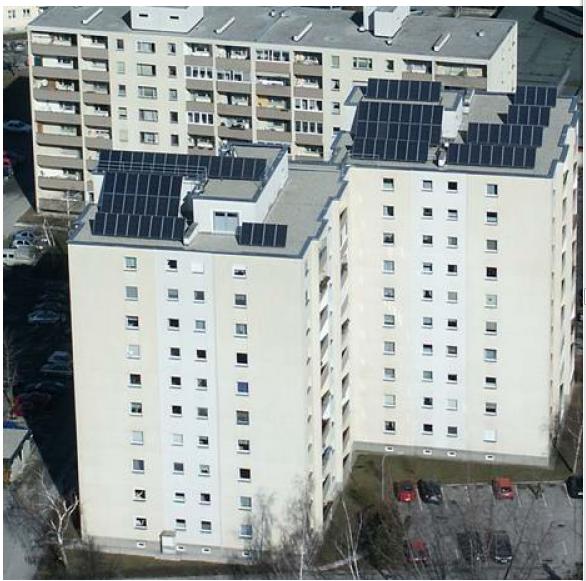 Mitterauerstrasse, Krems 80 lägenheter i ett flerbostadshus från 1977 renoverades 2002.