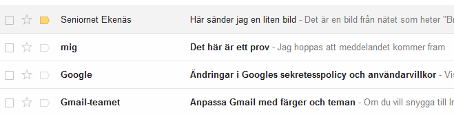 Logga in Nästa gång du önskar öppna dina meddelanden loggar du in med din e-postadress och ditt lösenord. Du kommer direkt till din inkorg och ser i det här exemplet att du fått ett mail.