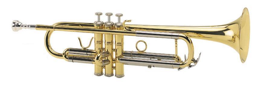 trumpet är ett bleckblåsinstrument. Trumpeten har tre ventiler. Tonen är skarp och klar.