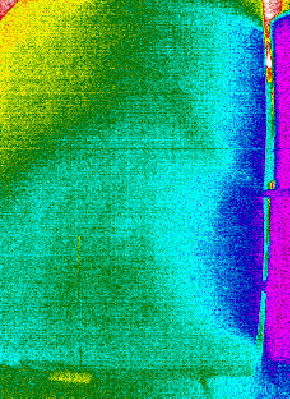 Visualisering Temperature distribution close to a low-velocity diffuser in a industry facility with displacement