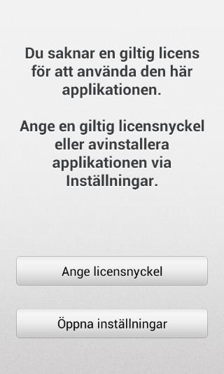 Tryck på Installera. Tryck på Öppna när installationen är klar. 2.5 Aktivera licens Tryck på Ange licensnyckel för att skriva in den licensnyckel som finns på värdebeviset för Handi5 SW Demo.