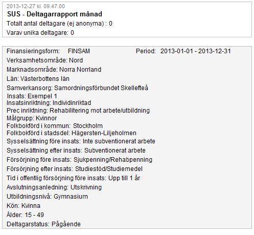 21. Klicka på knappen Skapa Rapport för att öppna rapporten i din webbläsare. Klicka på knappen med ikonen för nytt fönster för att öppna rapporten i ett nytt fönster i din webbläsare.