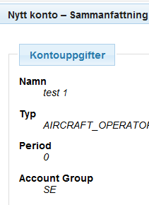 Slutföra kontoskapandet Detta avsnitt är ett steg i proceduren för att begära konto. Det beskriver hur du kan granska inmatad information och skicka in din begäran.