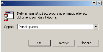 6. Installationsvägledning för Setup Tool for GSM / PSTN Installationsprogrammet startar automatiskt när skivan sätts in i cd-läsaren. Om autorun är inaktiverat, d.v.s. att installationen inte startar automatiskt, kan installations programmet öppnas genom att man väljer kör på startmenyn (Fig 4.