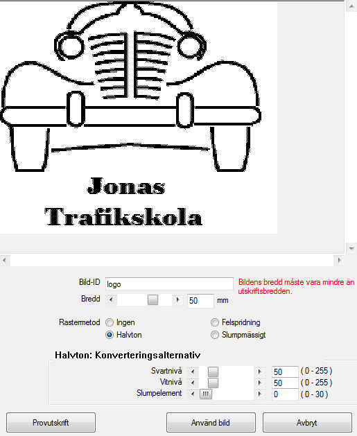 Få en logga/bild på kvitto (gäller STAR kvittoskrivare) En ny funktion i och med STAR-skrivaren är att man kan få med sin logga/bild på kvittot. 1.