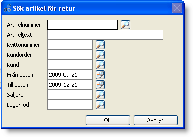 Beskrivning av lika funktiner i kvittregistreringen Inmatning av artiklar kan ske via streckkdsläsare, handdatr eller inmatning via tangentbrdet. Sökning efter artiklar sker med tangenten F3.