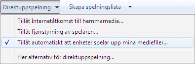 4. Använda bildvisaren Ställa in Mediedelning i Windows Media Player 12 1. Starta Windows Media Player 12. 2.