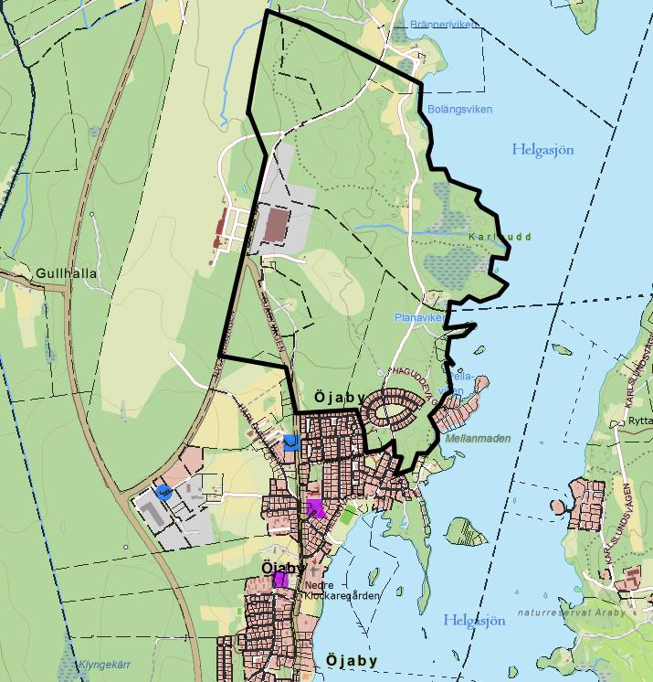 Planerat bostadsområde Väjxö fria fordonsgymnasium Vårbacka förskola Lindö förskola Öjaby förskola Öjaby skola Figur 22. Skolor och förskolor i Öjaby 3.